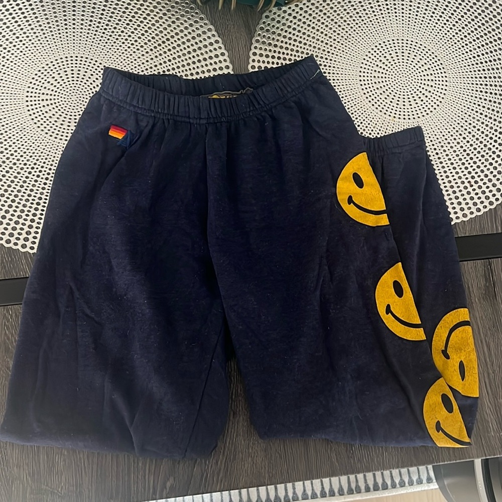 Aviator Nation Smiley Sweatpants-XS-Navy